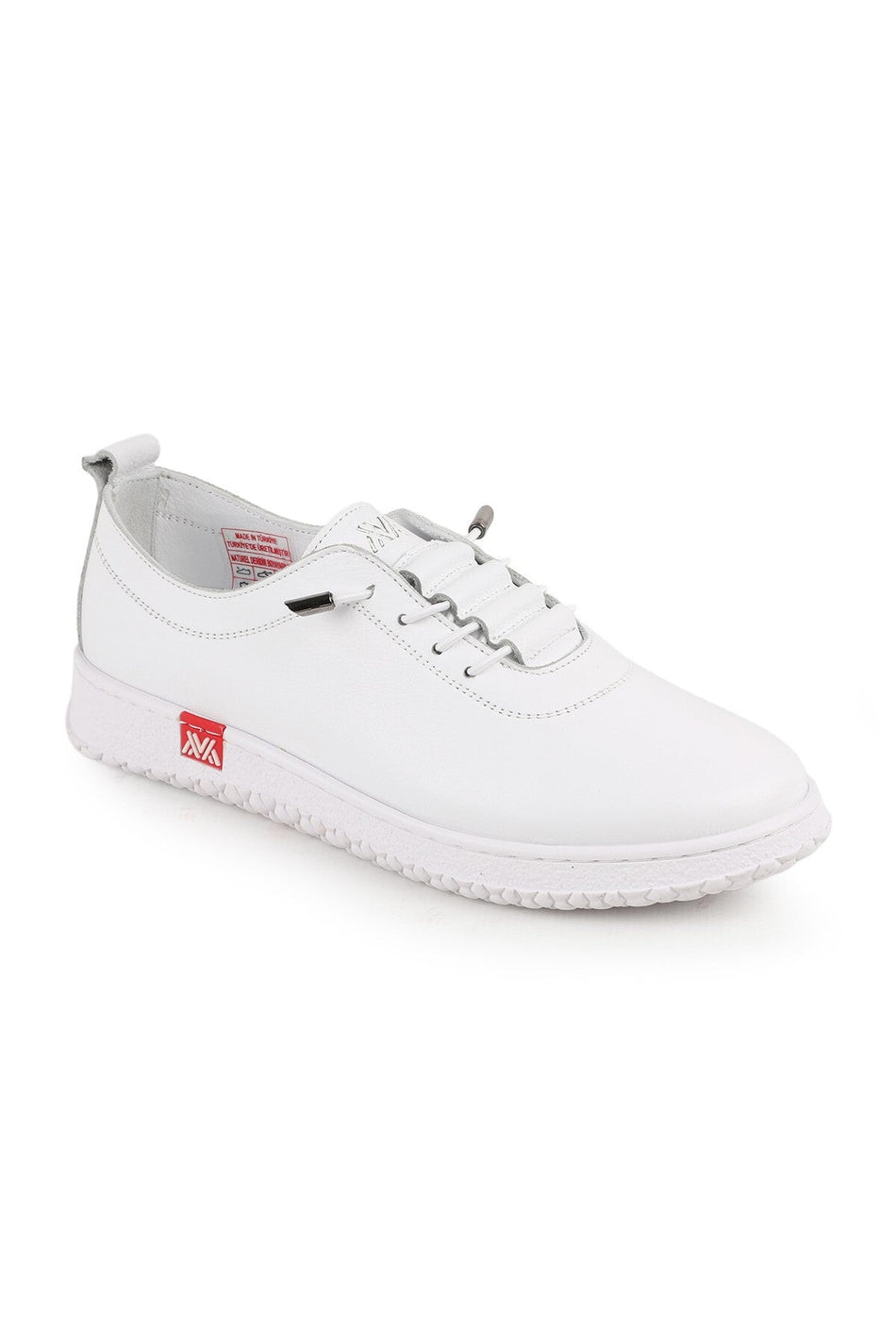 L077.2487 Genuine Leather Elastic Laced Non-Slip Rubber Sole Women's Casual Shoes 26Y - MALLTURK