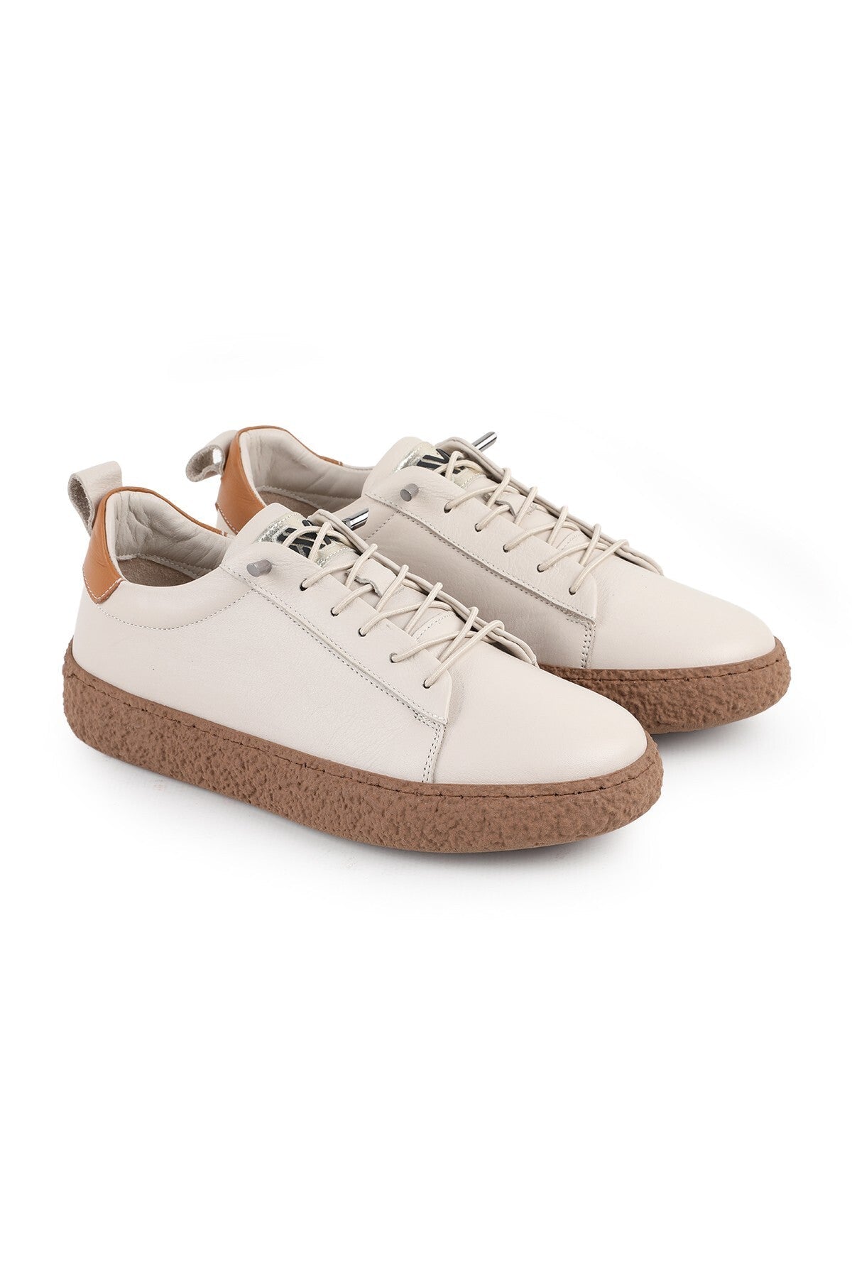 L077.2684 Hakiki Deri Hafif Poli Taban Bağcıklı Kadın Casual Sneaker Ayakkabı 26Y - MALLTURK