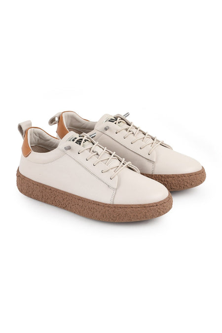L077.2684 Hakiki Deri Hafif Poli Taban Bağcıklı Kadın Casual Sneaker Ayakkabı 26Y - MALLTURK