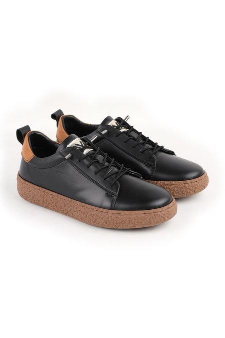 L077.2684 Hakiki Deri Hafif Poli Taban Bağcıklı Kadın Casual Sneaker Ayakkabı 26Y - MALLTURK