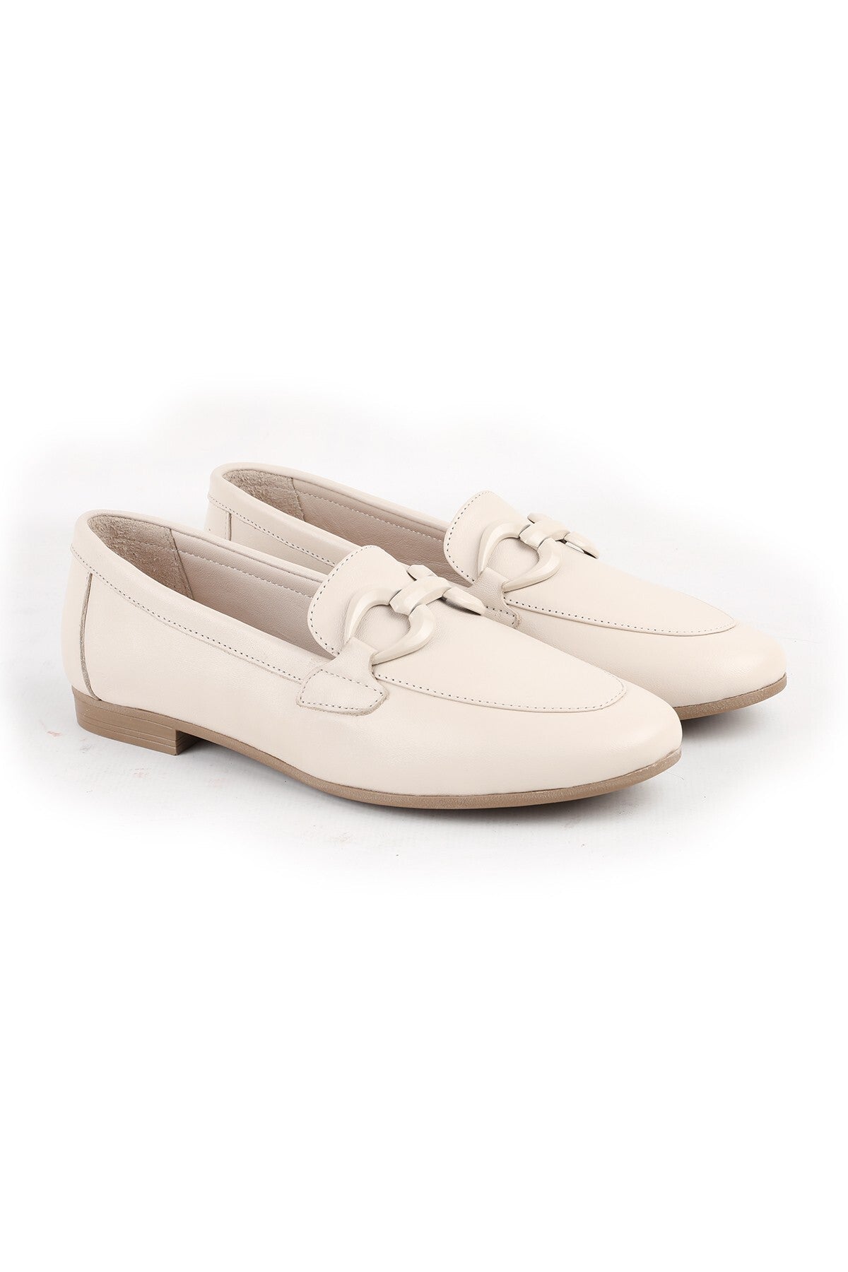 L081.24201 Genuine Leather Elegant Buckle Thermo Sole Flat Women's Casual Loafer Shoes - MALLTURK