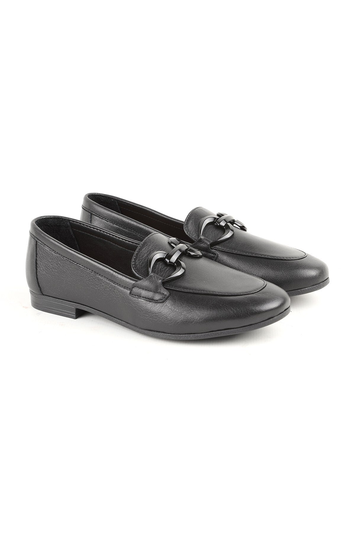 L081.24201 Genuine Leather Elegant Buckle Thermo Sole Flat Women's Casual Loafer Shoes - MALLTURK
