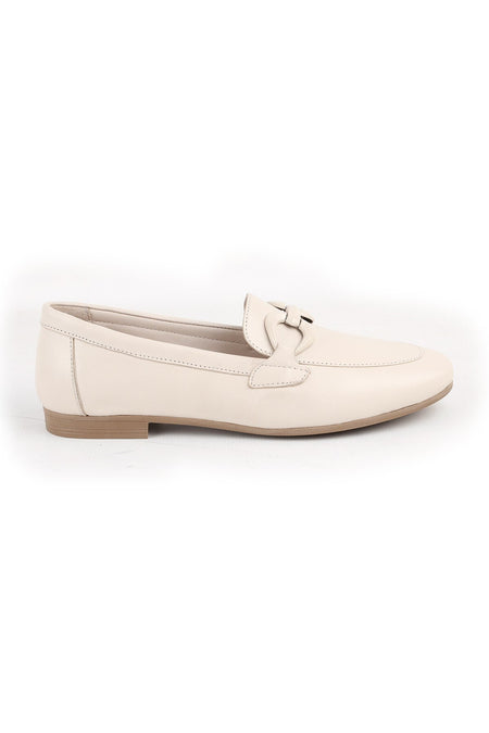 L081.24201 Genuine Leather Elegant Buckle Thermo Sole Flat Women's Casual Loafer Shoes - MALLTURK