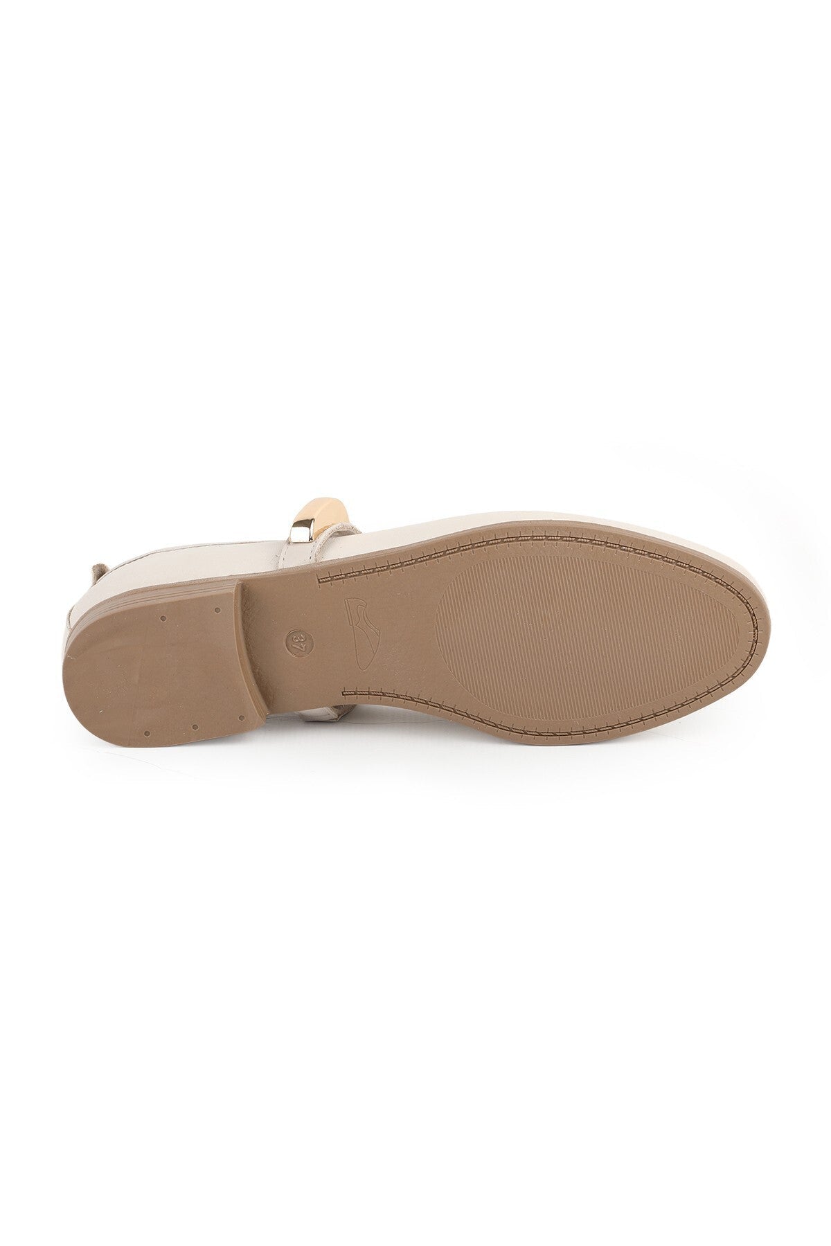 L081.25206 Genuine Leather Single Strap Thermo Sole Women's Casual Shoes with Metal Accessories - MALLTURK