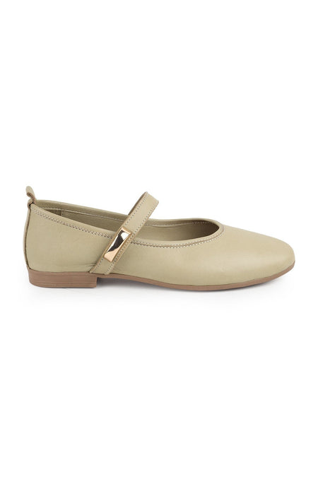 L081.25206 Genuine Leather Single Strap Thermo Sole Women's Casual Shoes with Metal Accessories - MALLTURK