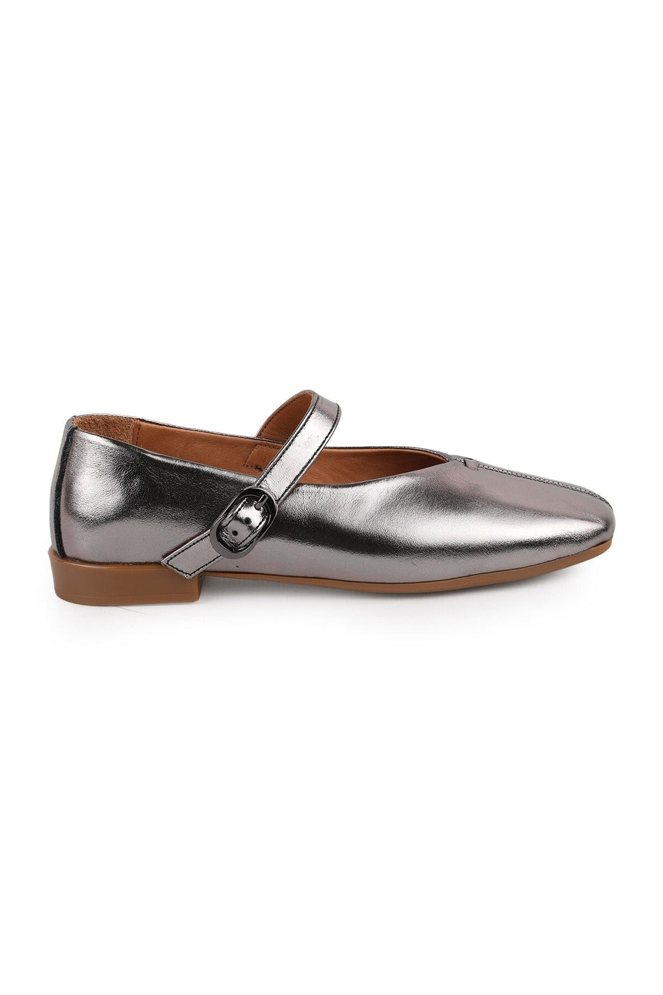 L081.25503 Metallic Genuine Leather Single Strap Mary Jane Women's Casual Shoes - MALLTURK