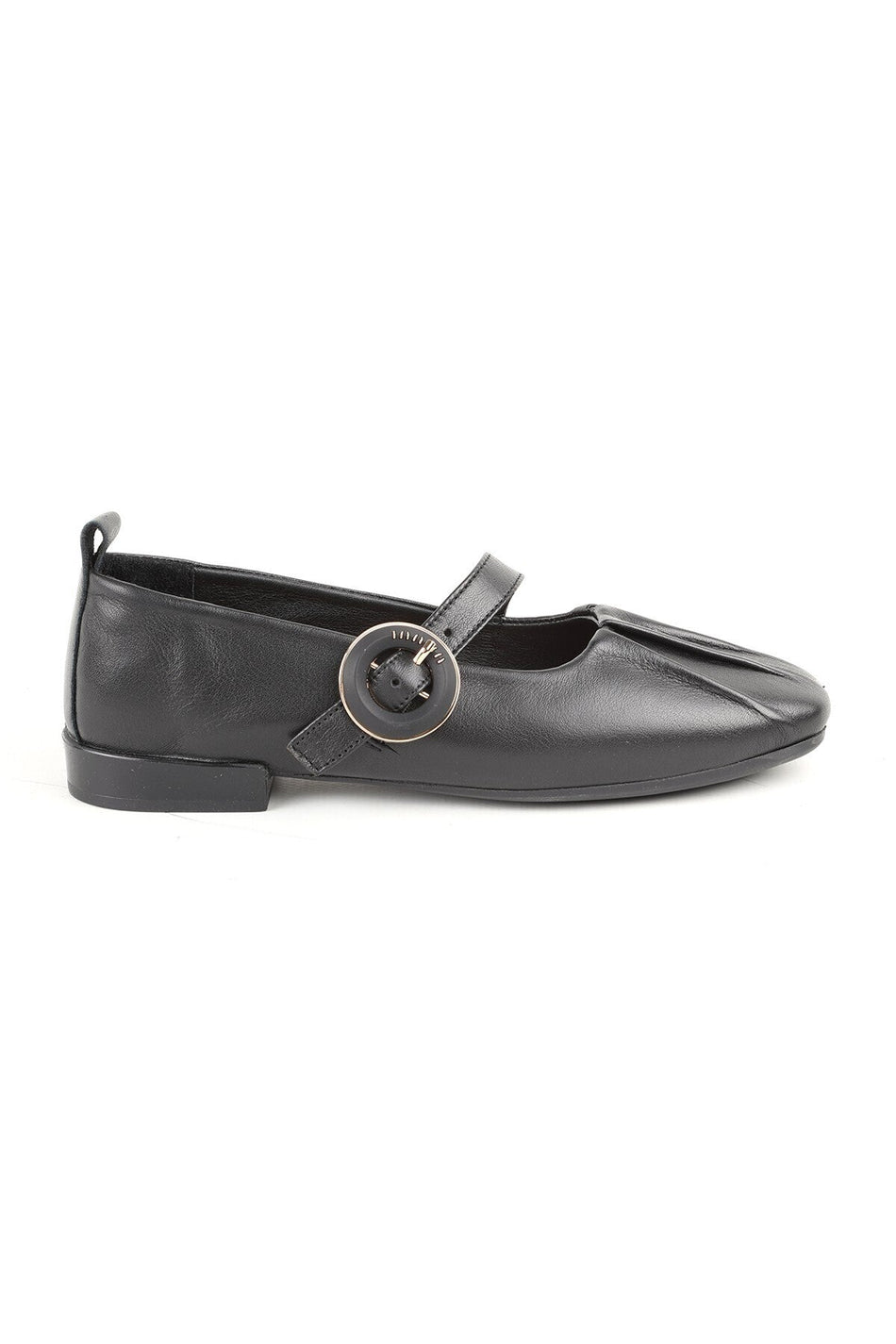 L081.25507 Beige Genuine Leather Buckle Drawstring Thermo Sole Women's Mary Jane Ballerina Shoes - MALLTURK