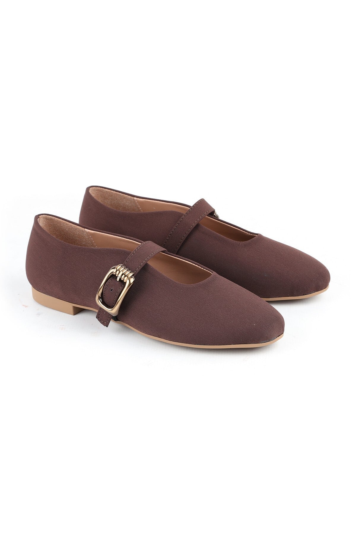 L085.K502 Genuine Nubuck Leather Buckle Mary Jane Flexible Tpu Sole Women's Casual Shoes - MALLTURK