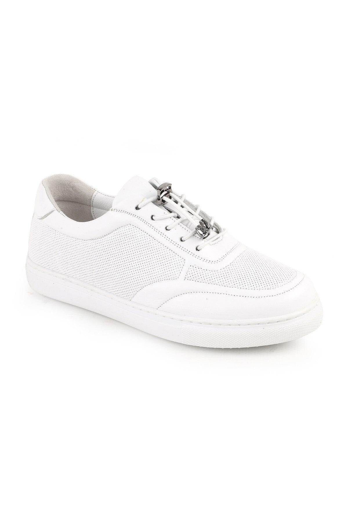 L086.901 Hakiki Deri Baskılı Kauçuk Taban Aksesuarlı Kadın Sneaker - MALLTURK