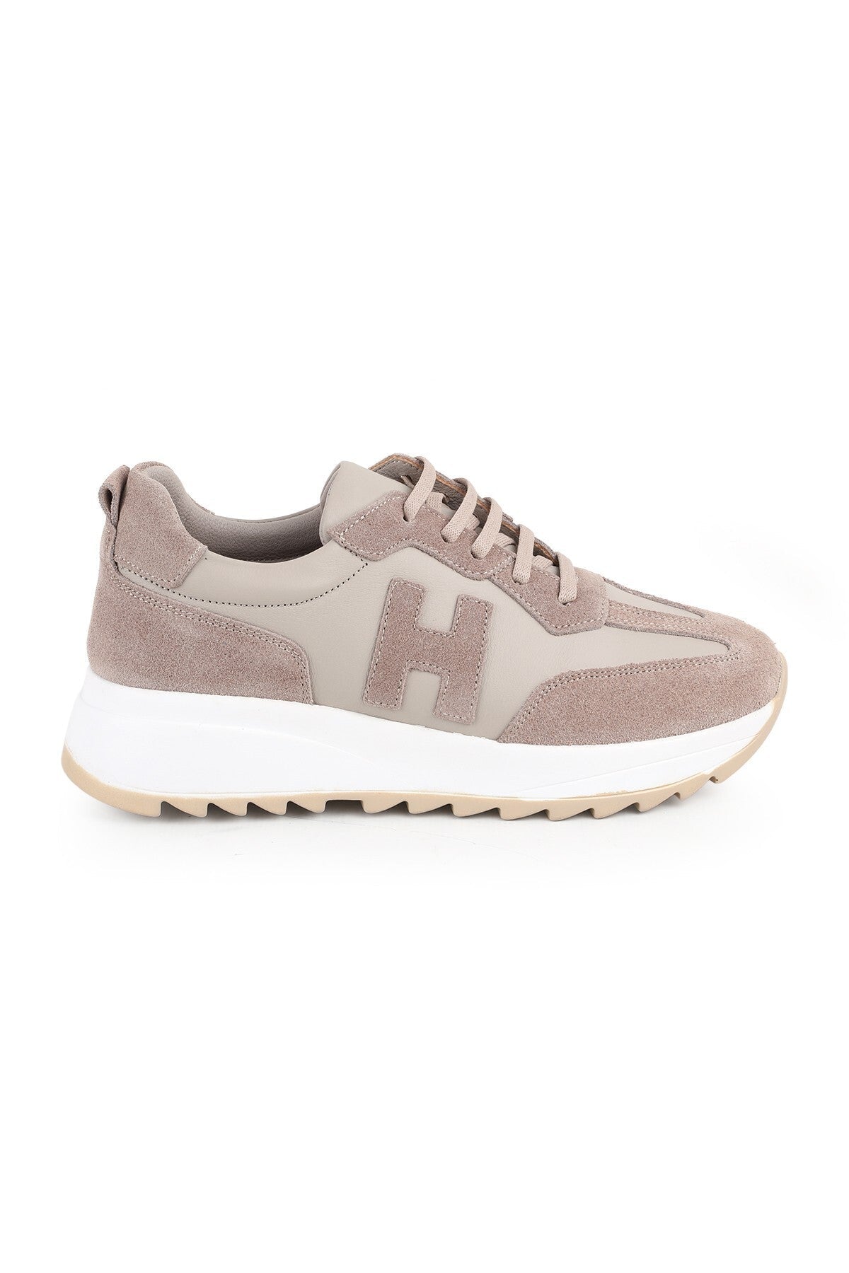 L086.923 Vizon Hakiki Süet Deri Kadın Sneaker Hafif Eva Tabanlı Günlük Ayakkabı - MALLTURK