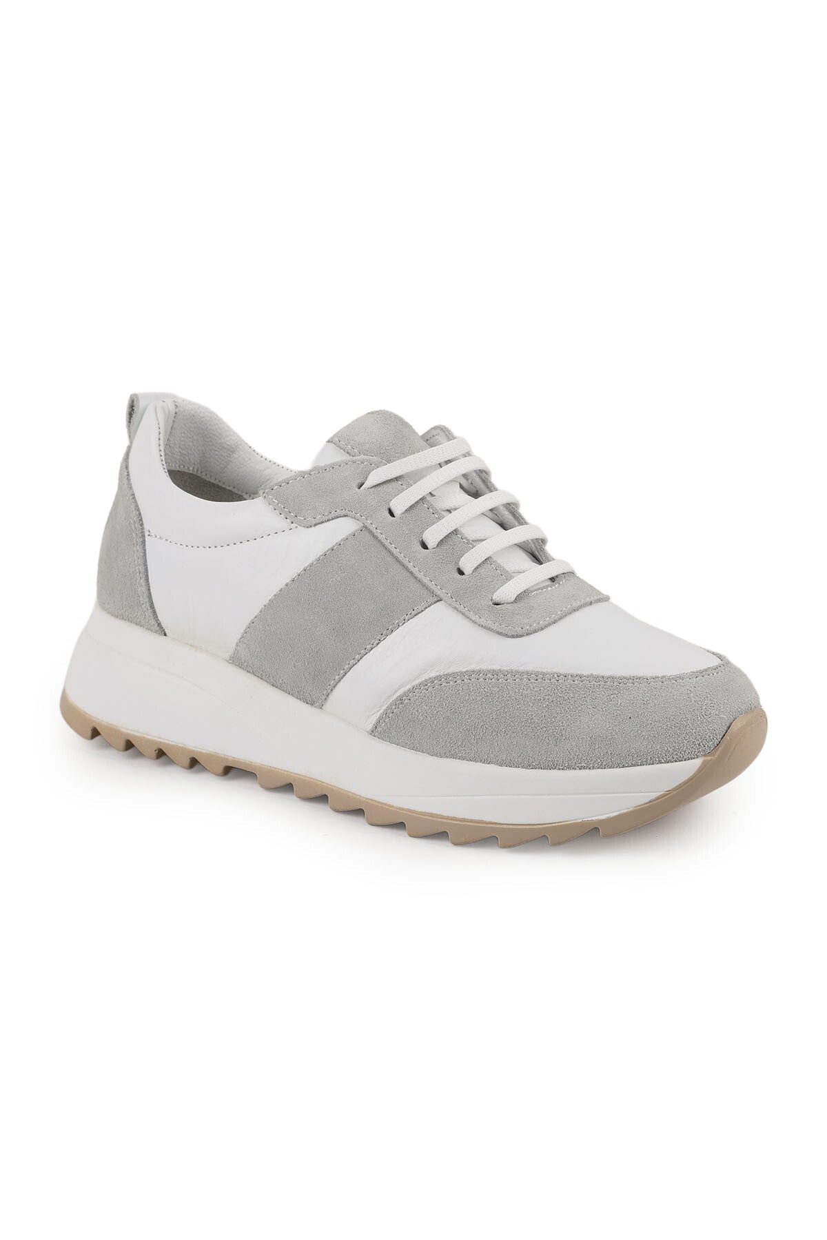 L086.925 Hakiki Süet Deri Kalın Eva Taban Rahat Kadın Sneaker - MALLTURK