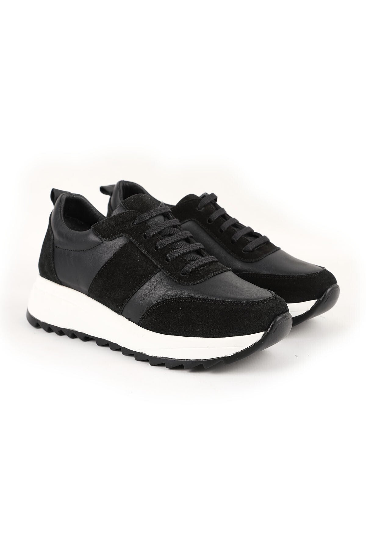 L086.925 Hakiki Süet Deri Kalın Eva Taban Rahat Kadın Sneaker - MALLTURK
