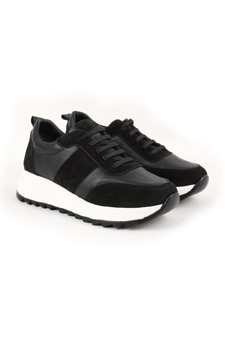 L086.925 Hakiki Süet Deri Kalın Eva Taban Rahat Kadın Sneaker - MALLTURK