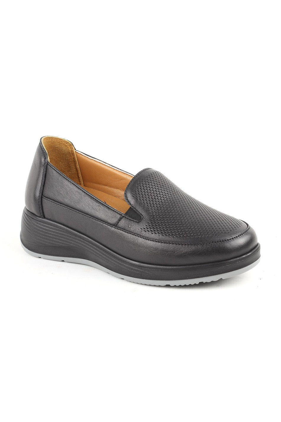 L10.100 Genuine Leather Wide Fit Printed Ultra Light Eva Sole Women's Comfort Mother Shoes - MALLTURK