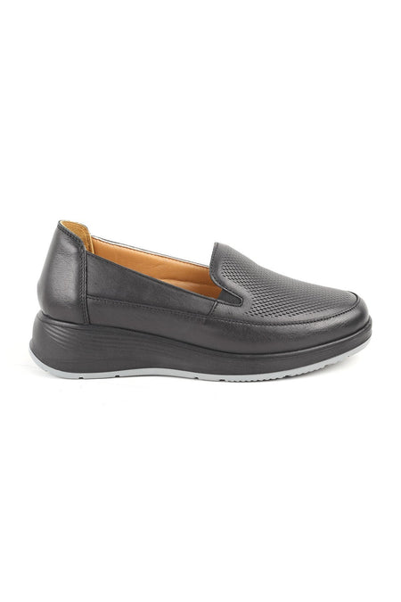 L10.100 Genuine Leather Wide Fit Printed Ultra Light Eva Sole Women's Comfort Mother Shoes - MALLTURK