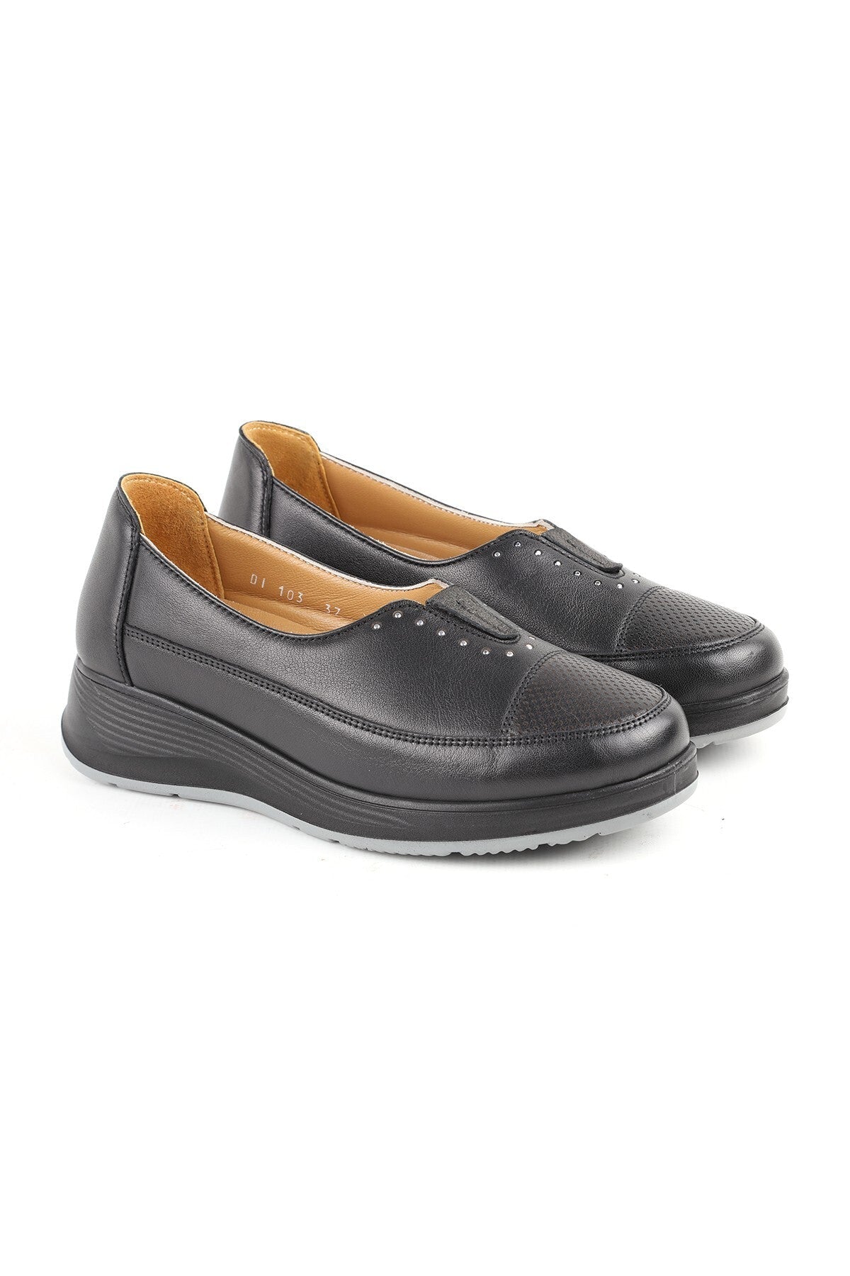 L10.103 Genuine Leather Wide Fit Ultra Light Eva Sole Women's Comfort Mother Shoes - MALLTURK