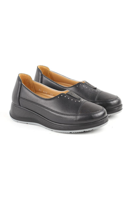 L10.103 Genuine Leather Wide Fit Ultra Light Eva Sole Women's Comfort Mother Shoes - MALLTURK