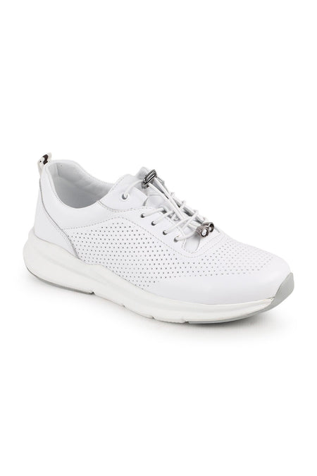 L10.2219 Hakiki Deri Baskılı Ultra Hafif Eva Taban Kadın Casual Sneaker Ayakkabı - MALLTURK