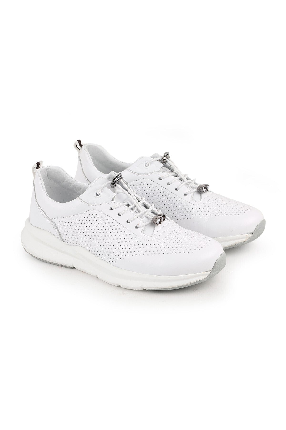 L10.2219 Hakiki Deri Baskılı Ultra Hafif Eva Taban Kadın Casual Sneaker Ayakkabı - MALLTURK