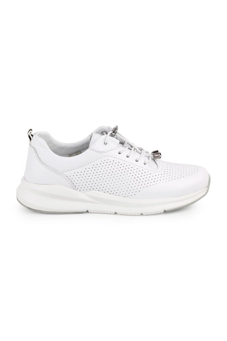 L10.2219 Hakiki Deri Baskılı Ultra Hafif Eva Taban Kadın Casual Sneaker Ayakkabı - MALLTURK