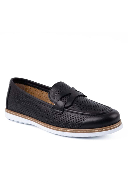 L10.2231 Women's Genuine Leather Poly Antique Printed Comfort Casual Shoes - MALLTURK