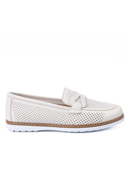 L10.2231 Women's Genuine Leather Poly Antique Printed Comfort Shoes - MALLTURK