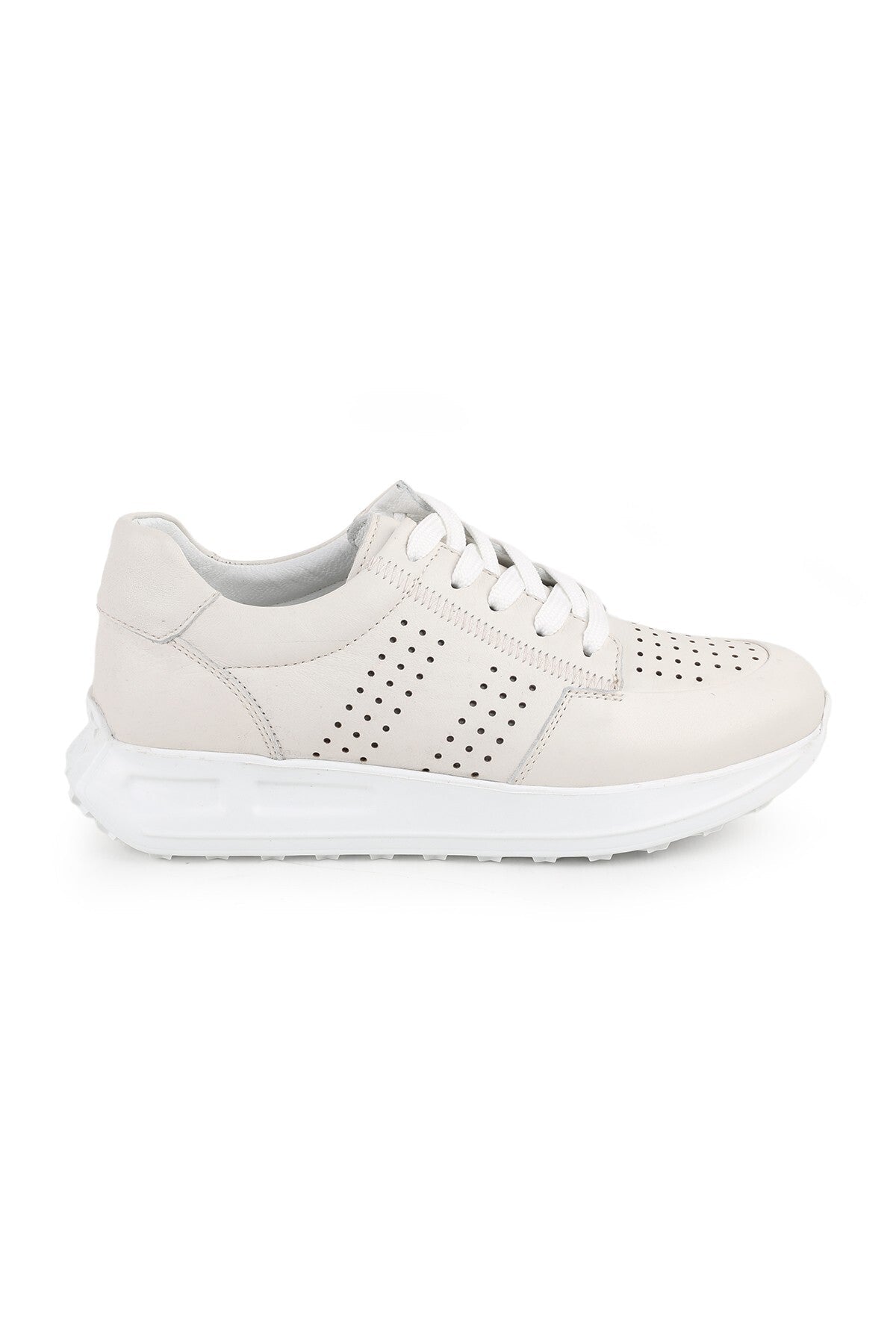 L10.2255 Hakiki Deri Baskılı Ultra Hafif Kalın Eva Taban Kadın Casual Sneaker - MALLTURK