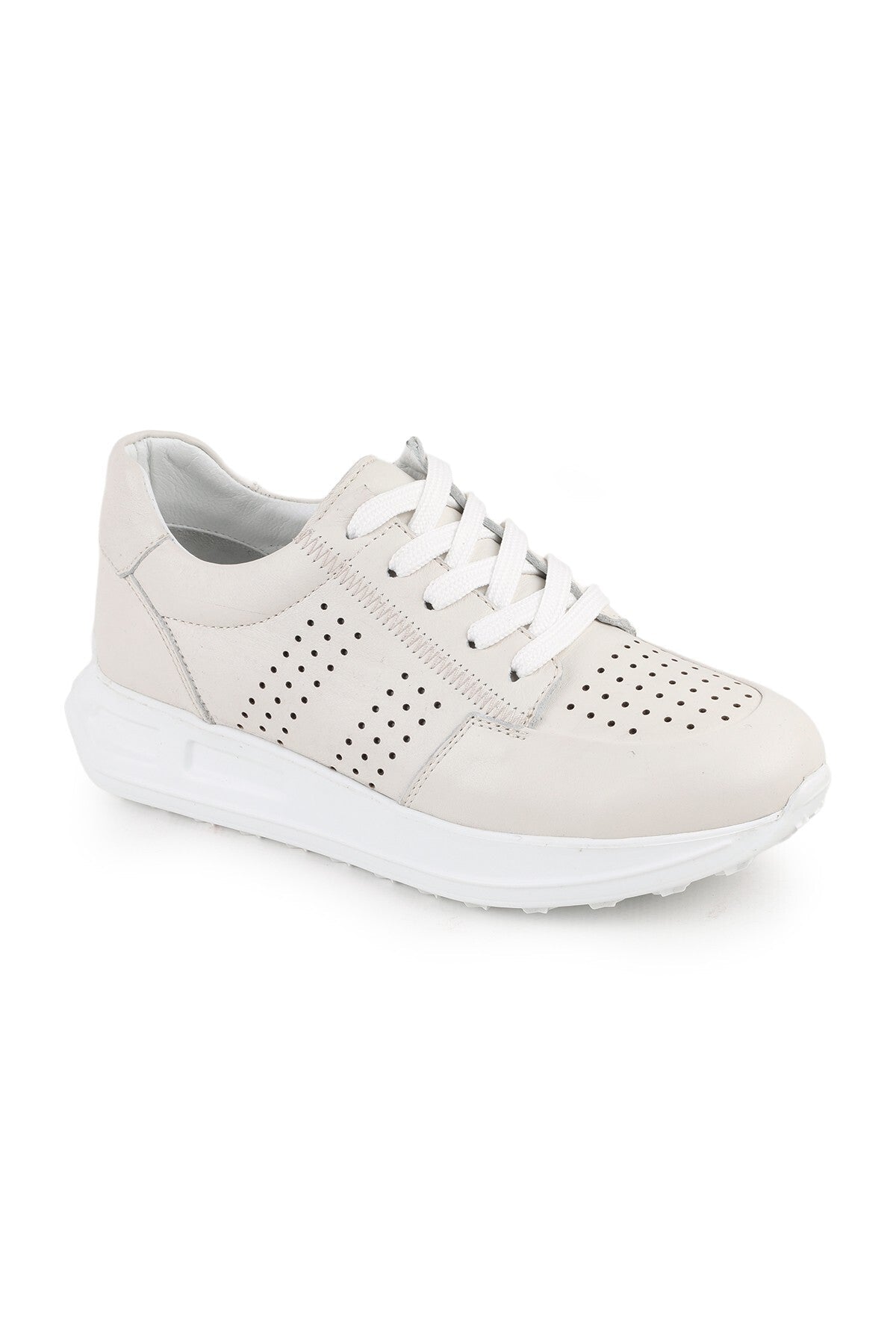 L10.2255 Hakiki Deri Baskılı Ultra Hafif Kalın Eva Taban Kadın Casual Sneaker - MALLTURK
