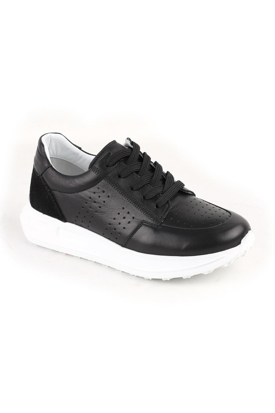 L10.2255 Hakiki Deri Baskılı Ultra Hafif Kalın Eva Taban Kadın Casual Sneaker - MALLTURK