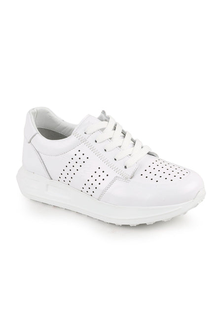 L10.2255 Hakiki Deri Baskılı Ultra Hafif Kalın Eva Taban Kadın Casual Sneaker - MALLTURK
