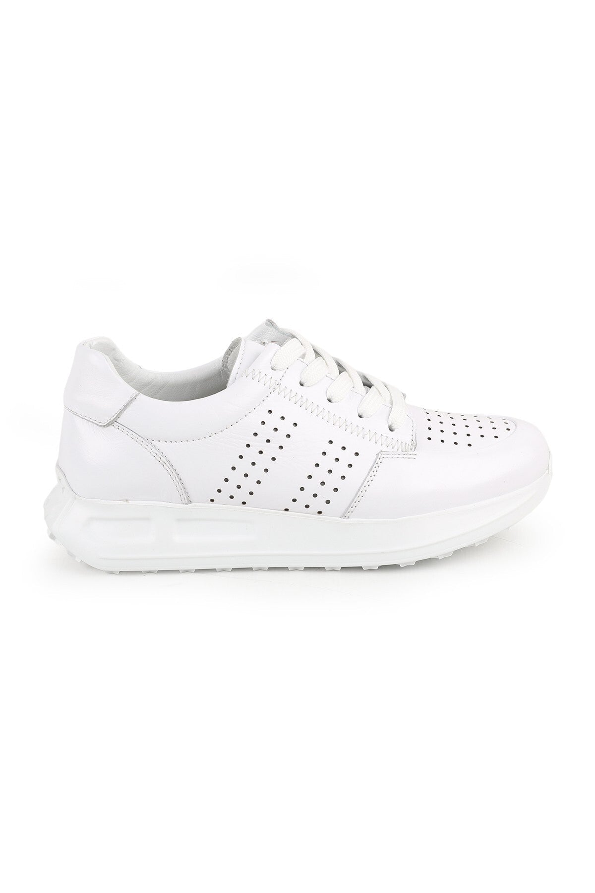 L10.2255 Hakiki Deri Baskılı Ultra Hafif Kalın Eva Taban Kadın Casual Sneaker - MALLTURK
