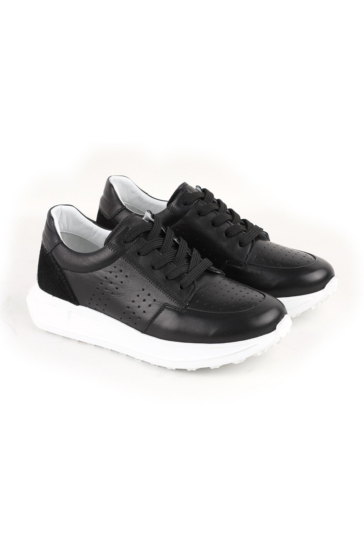 L10.2255 Hakiki Deri Baskılı Ultra Hafif Kalın Eva Taban Kadın Casual Sneaker - MALLTURK