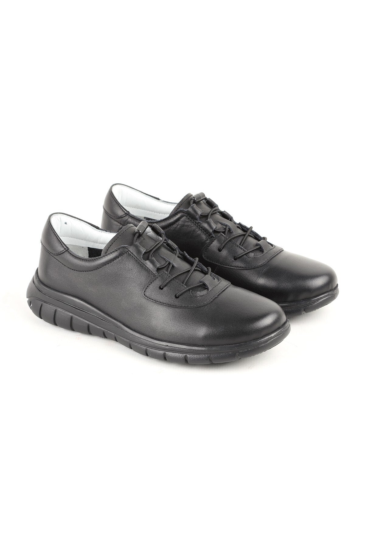 L10.2257 Genuine Leather Elastic Laced Ultra Light Eva Sole Women's Casual Shoes - MALLTURK