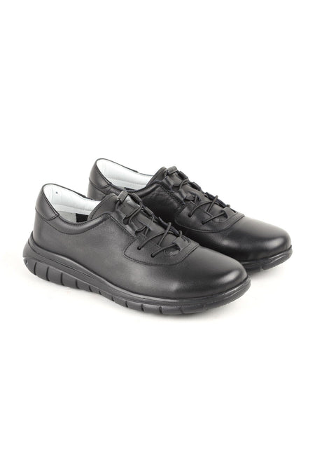 L10.2257 Genuine Leather Elastic Laced Ultra Light Eva Sole Women's Casual Shoes - MALLTURK