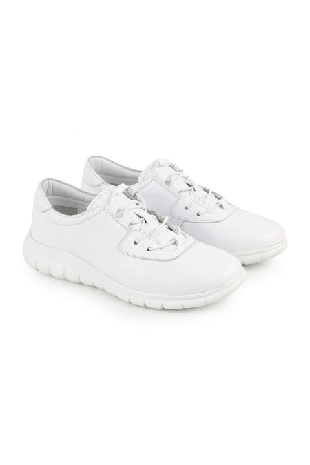 L10.2257 Genuine Leather Elastic Laced Ultra Light Eva Sole Women's Casual Shoes - MALLTURK
