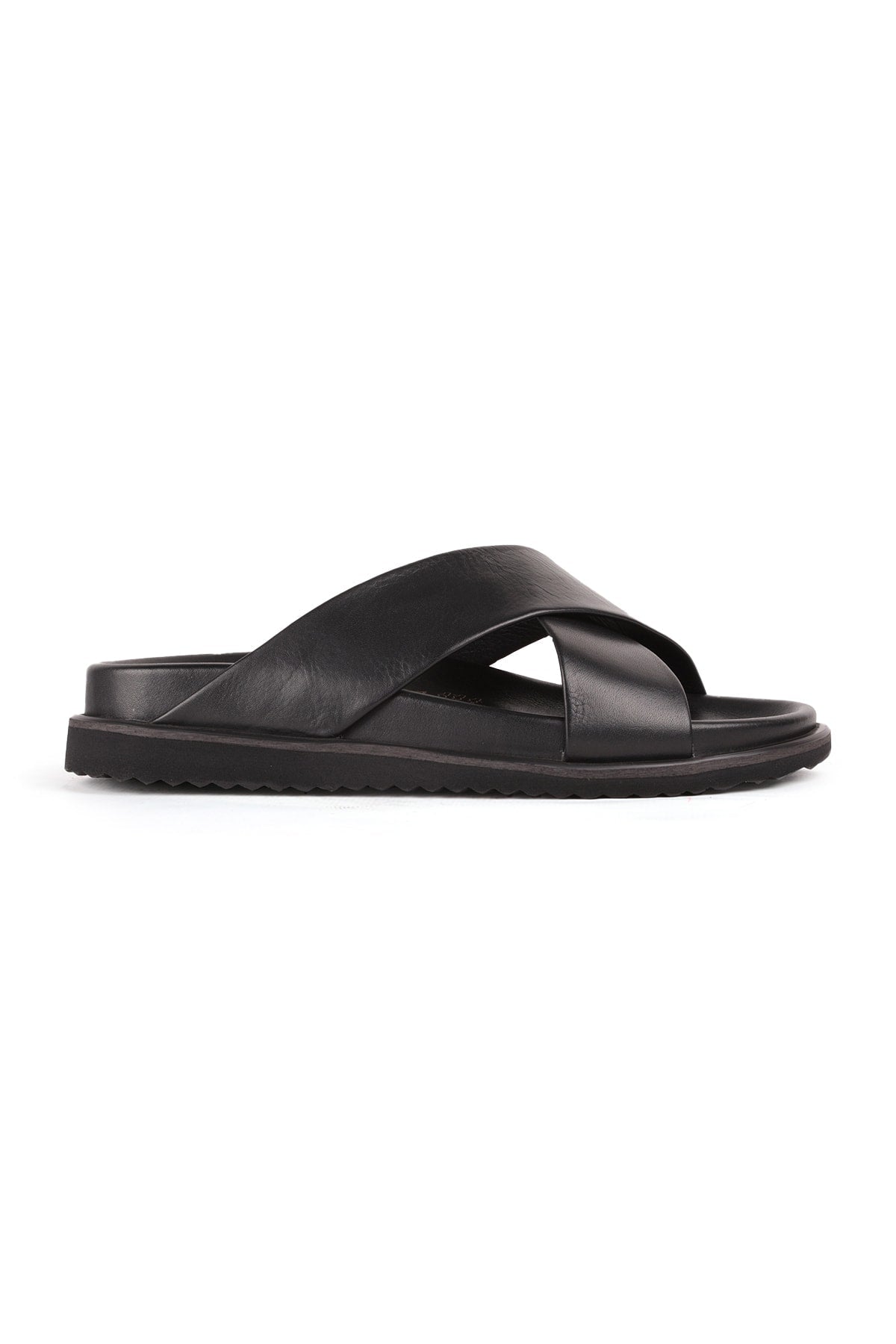 L15.8014 Leather Men's Slippers Black - MALLTURK