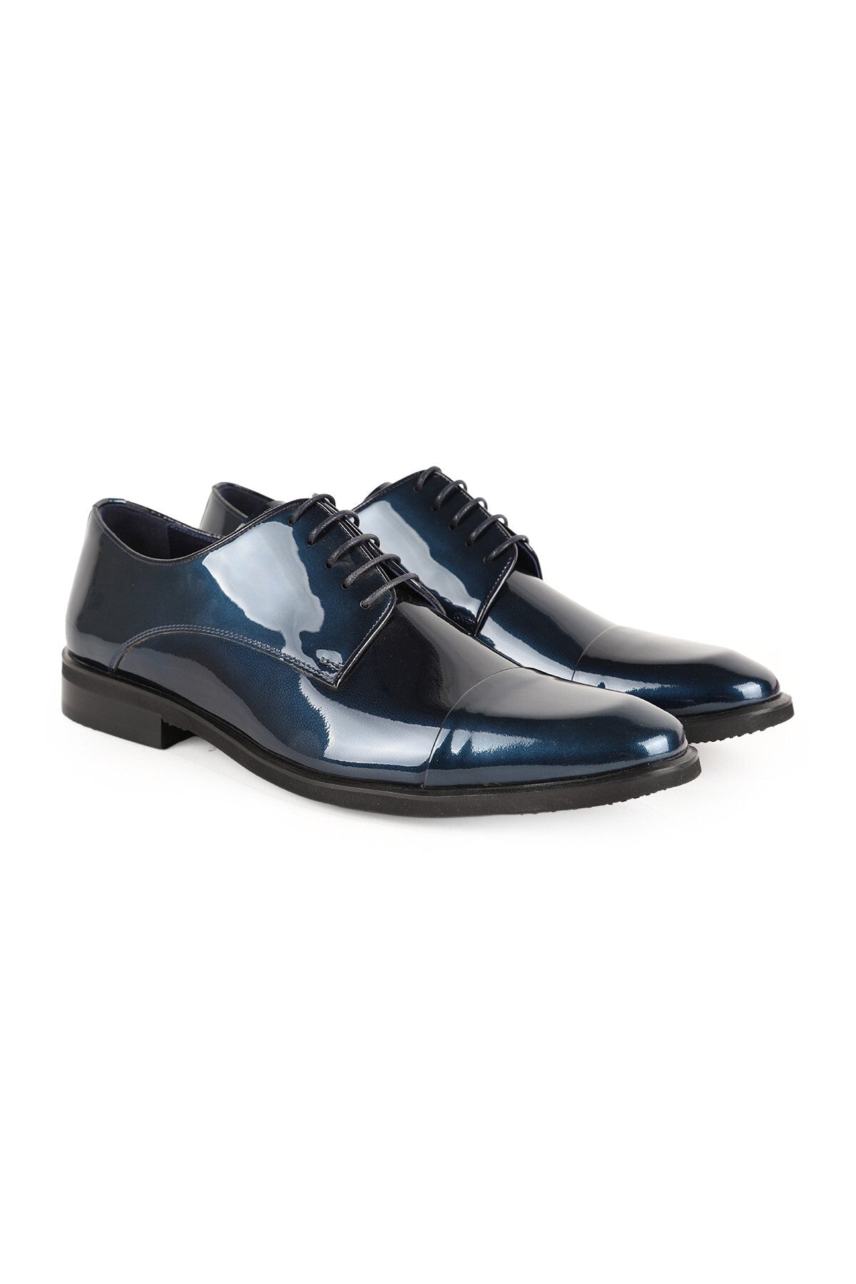 L2474 Men's Genuine Patent Leather Laser Embellished Lightweight Eva Sole Classic Groom's Shoes - MALLTURK