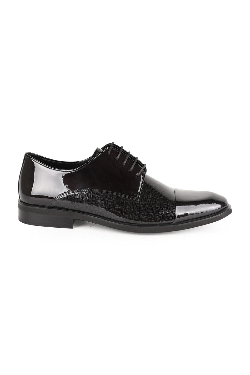 L2474 Men's Genuine Patent Leather Laser Embellished Lightweight Eva Sole Classic Groom's Shoes - MALLTURK