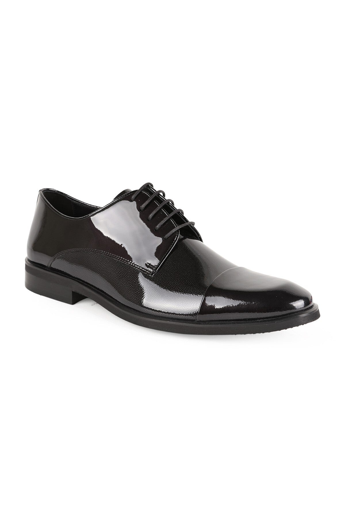 L2474 Men's Genuine Patent Leather Laser Embellished Lightweight Eva Sole Classic Groom's Shoes - MALLTURK
