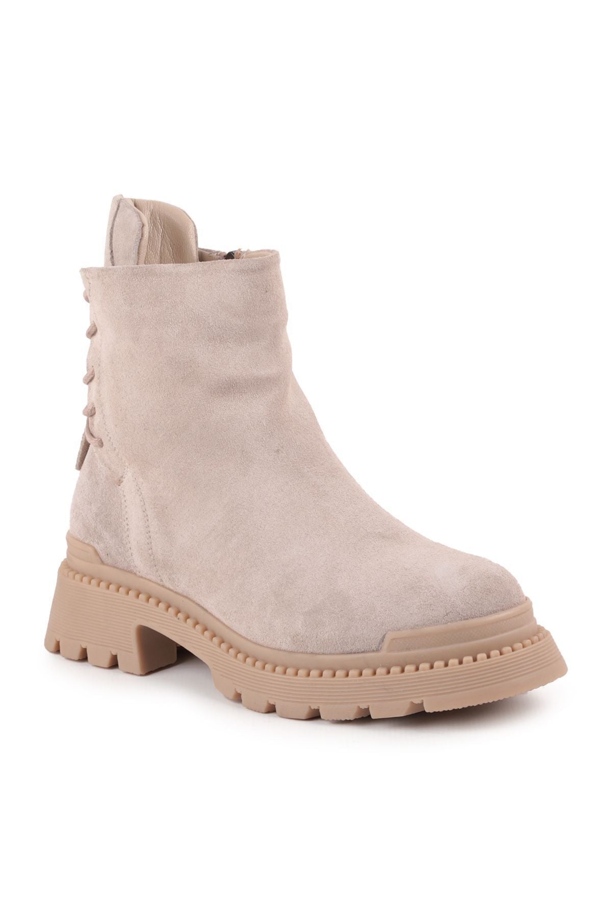L27.10003 Suede Leather Women's Boots Mink - MALLTURK