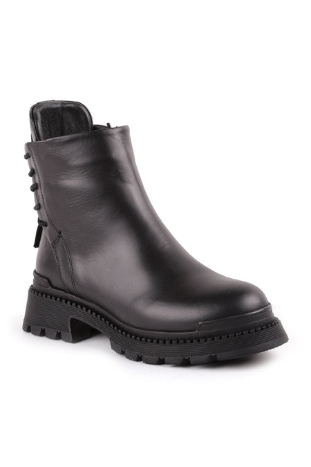 L27.10003 Women's Leather Boots Black - MALLTURK