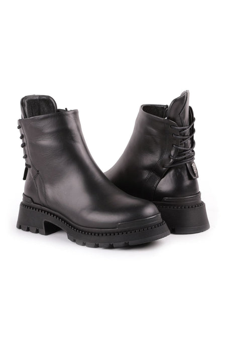 L27.10003 Women's Leather Boots Black - MALLTURK