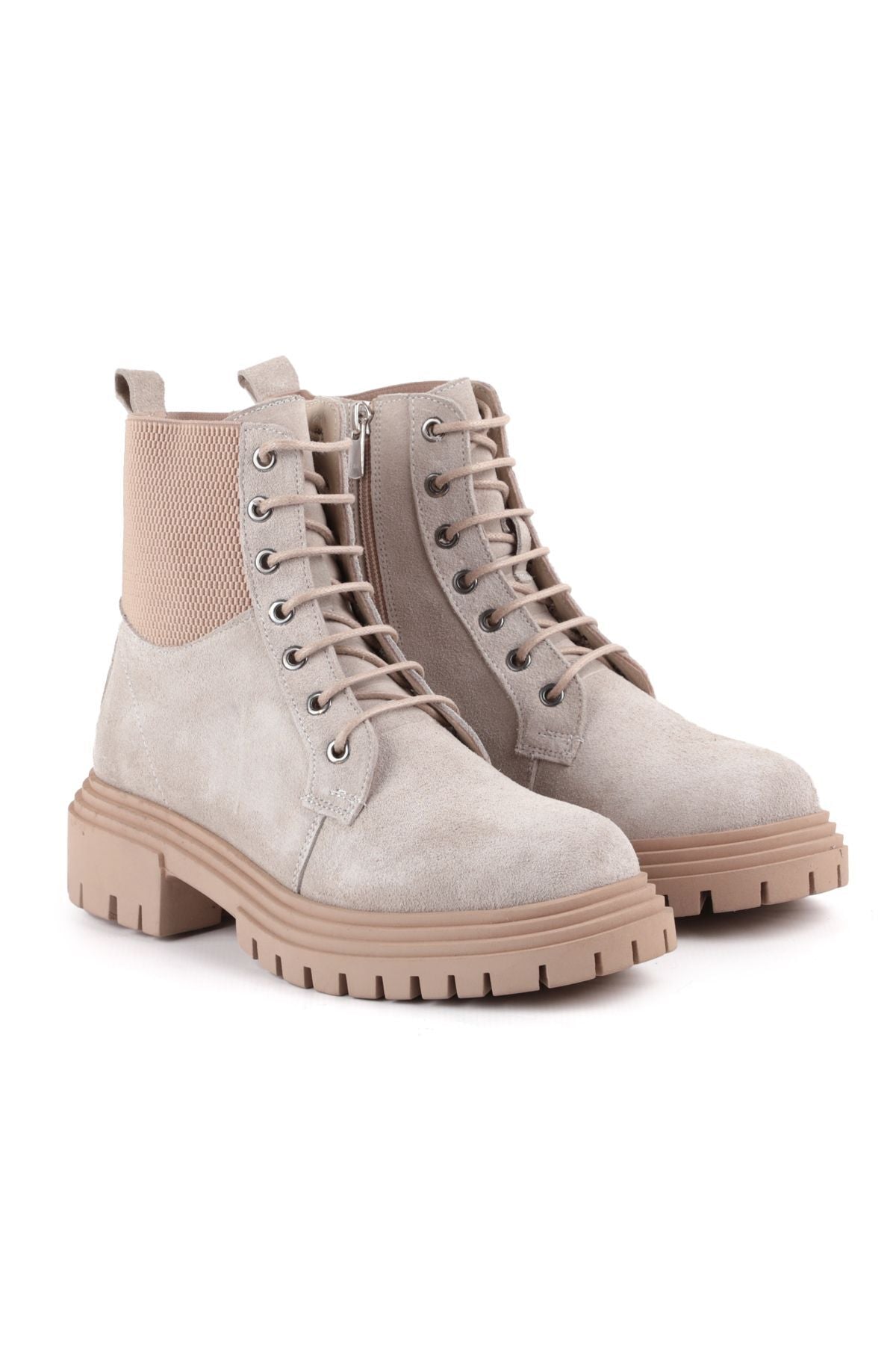 L27101055 Suede Leather Women's Boots Mink - MALLTURK