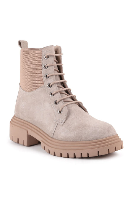 L27101055 Suede Leather Women's Boots Mink - MALLTURK
