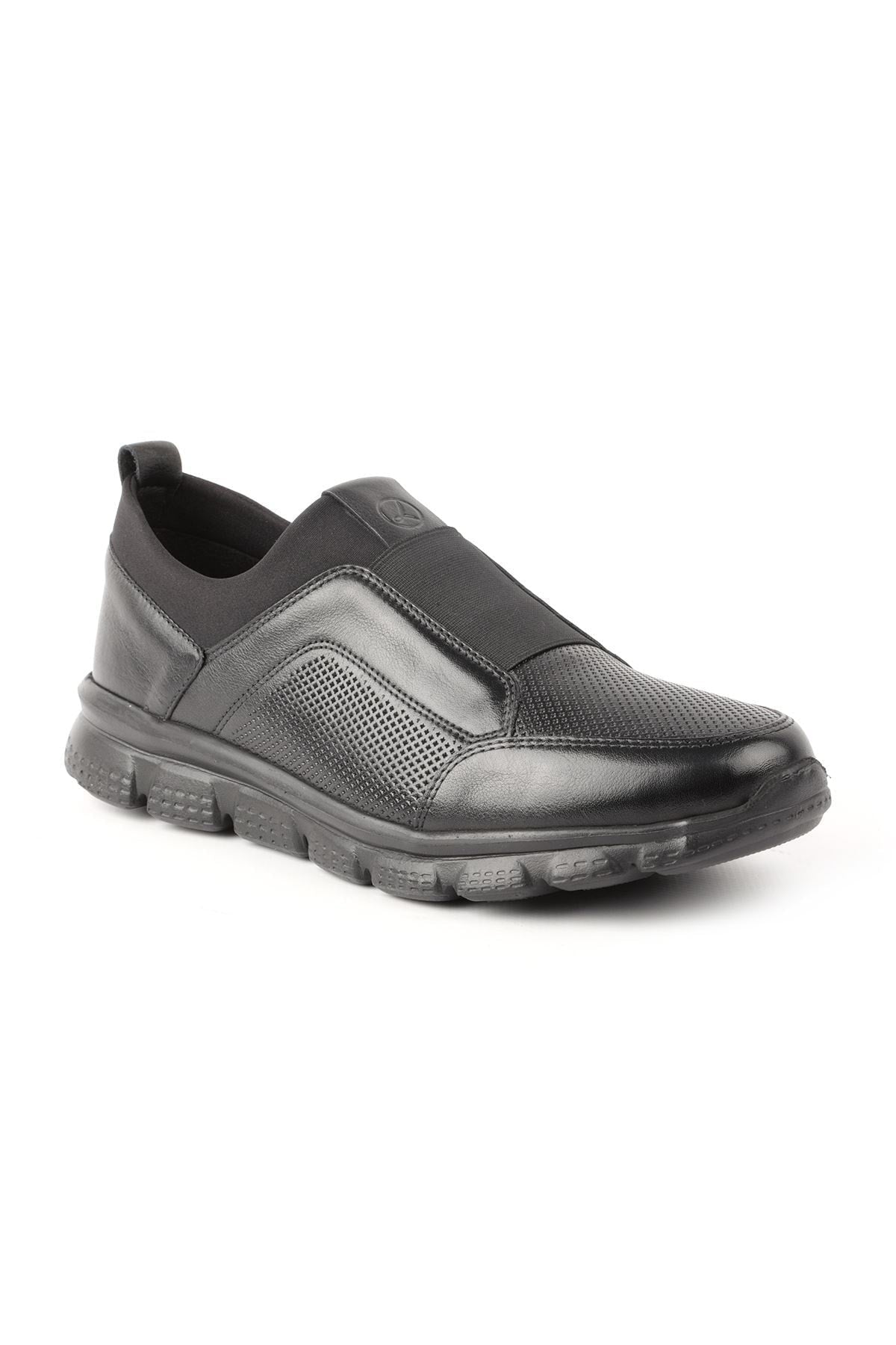 L3625 Black Leather Men's Sports Shoes - MALLTURK