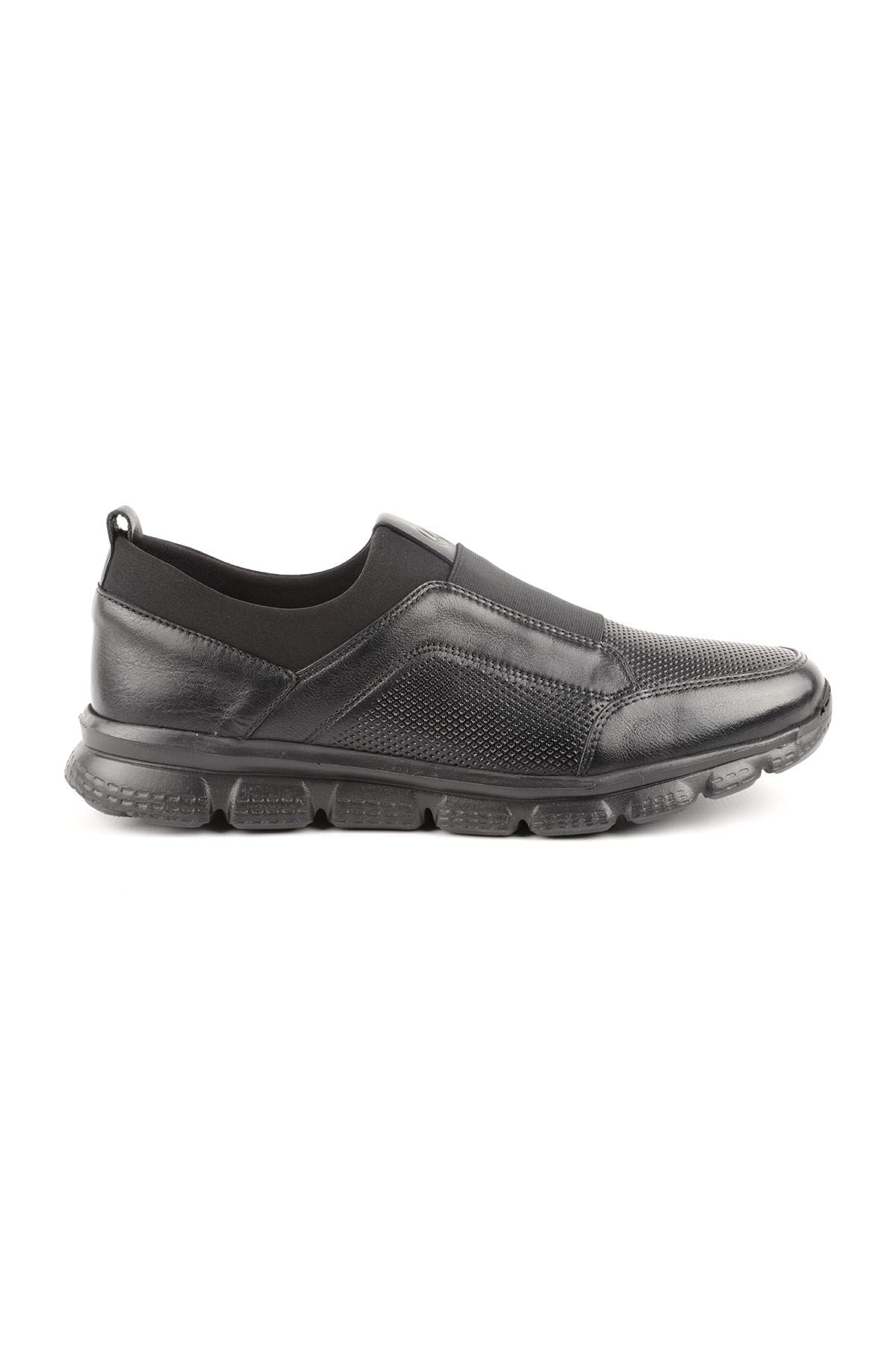 L3625 Black Leather Men's Sports Shoes - MALLTURK