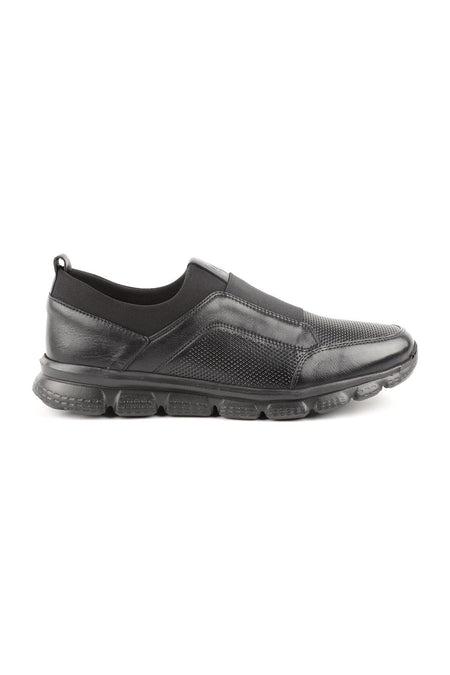L3625 Black Leather Men's Sports Shoes - MALLTURK