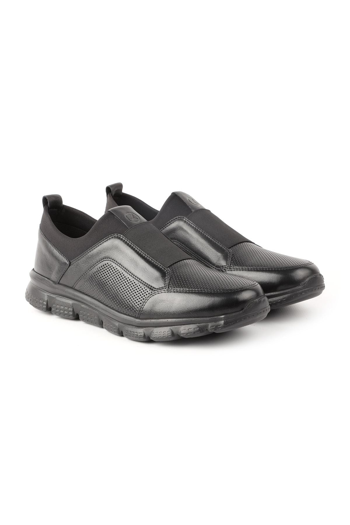 L3625 Black Leather Men's Sports Shoes - MALLTURK