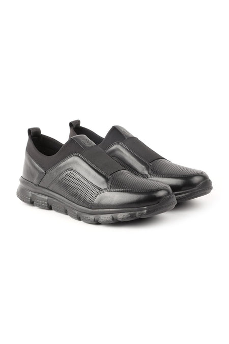 L3625 Black Leather Men's Sports Shoes - MALLTURK