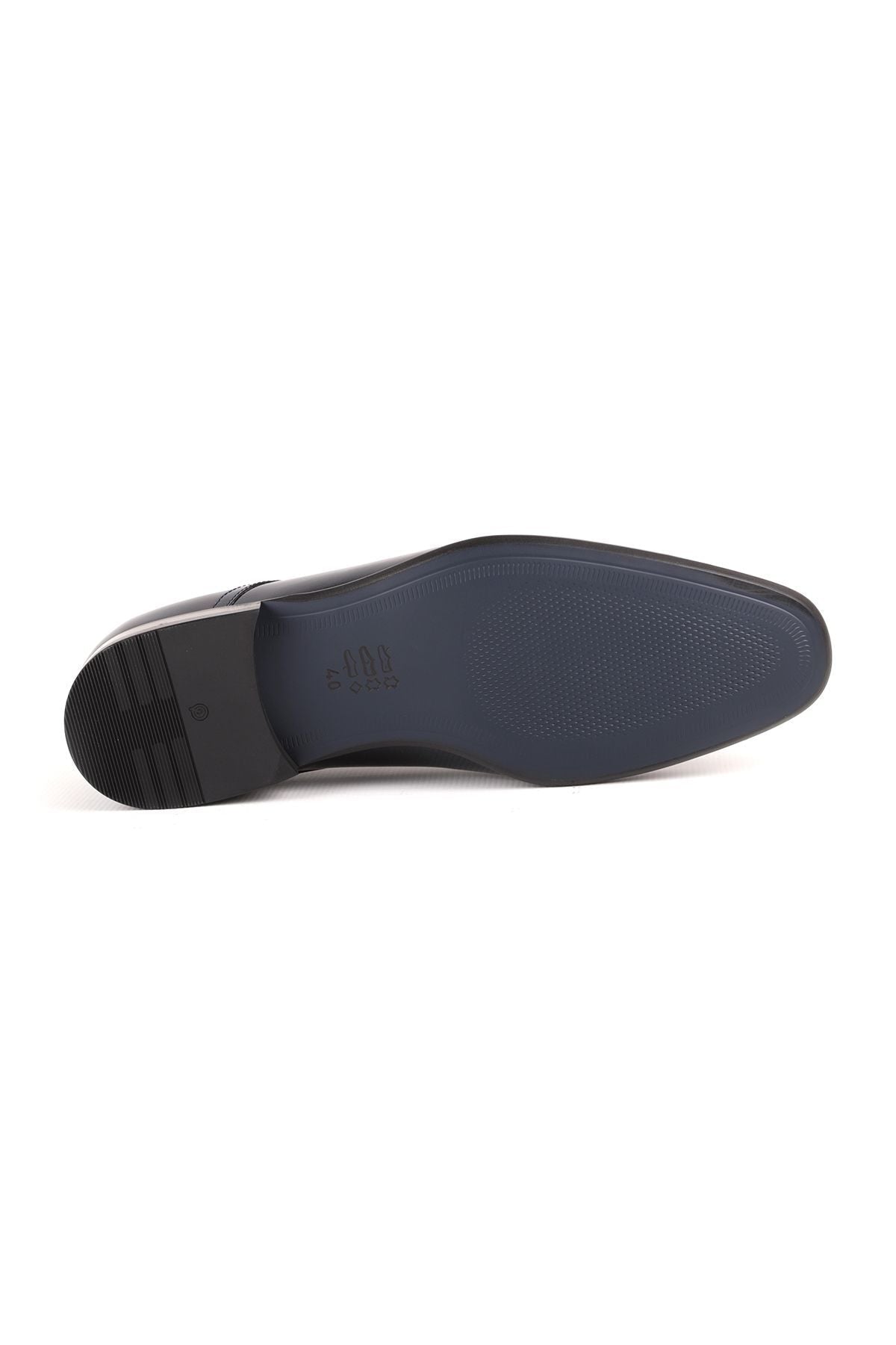 L3744 Men's Patent Leather Classic Shoes Navy Blue - MALLTURK
